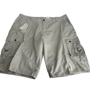 GKSJJ Mens tan khaki fisherman outdoors Multi Pocket Casual cargo shorts Size 42